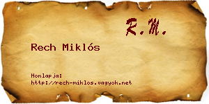 Rech Miklós névjegykártya
